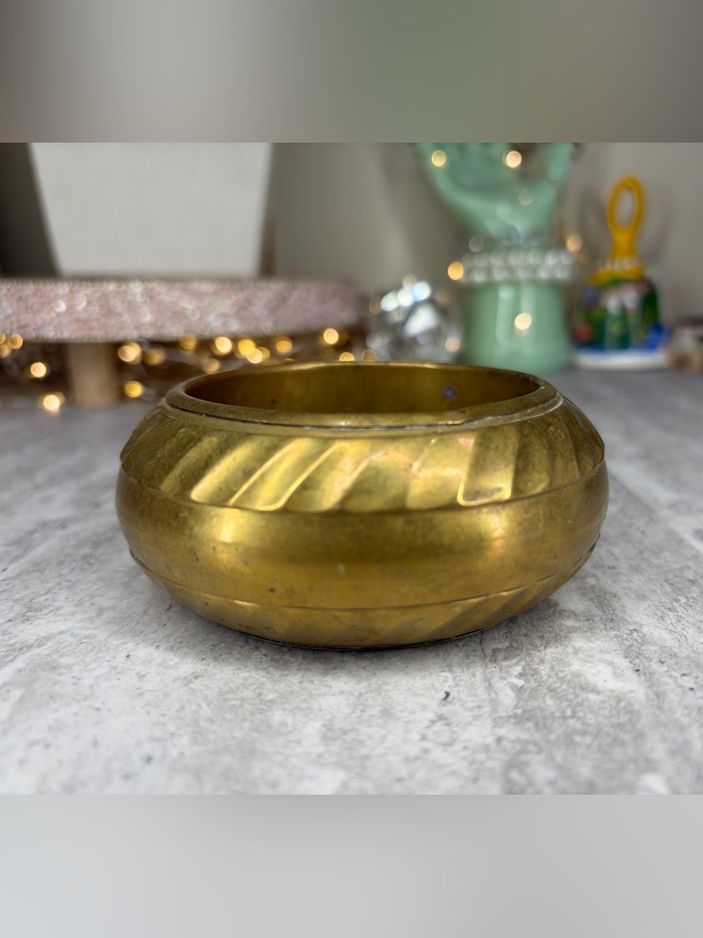 Vintage Brass Bracelet Bangle India Metal Jewelry Chunky Heavy Boho